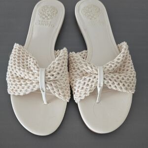 Vince Camuto Bobbiey Beige Knitted Bow Sandals